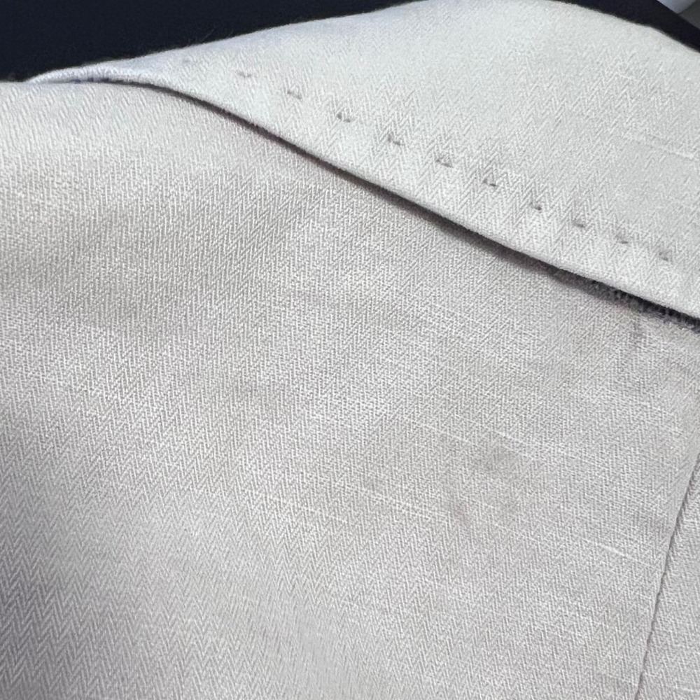 Napapijri Blazer Mens XL Beige Linen Blend Unstructured Herringbone Neutral - Picture 8 of 16